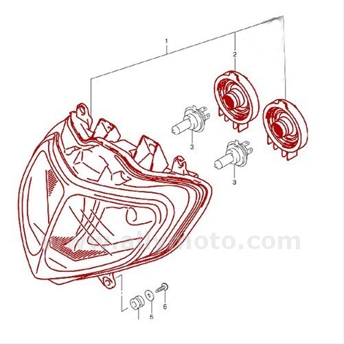 119 Motorcycle Headlight Clear Headlamp Gsxr1000 01-02@5